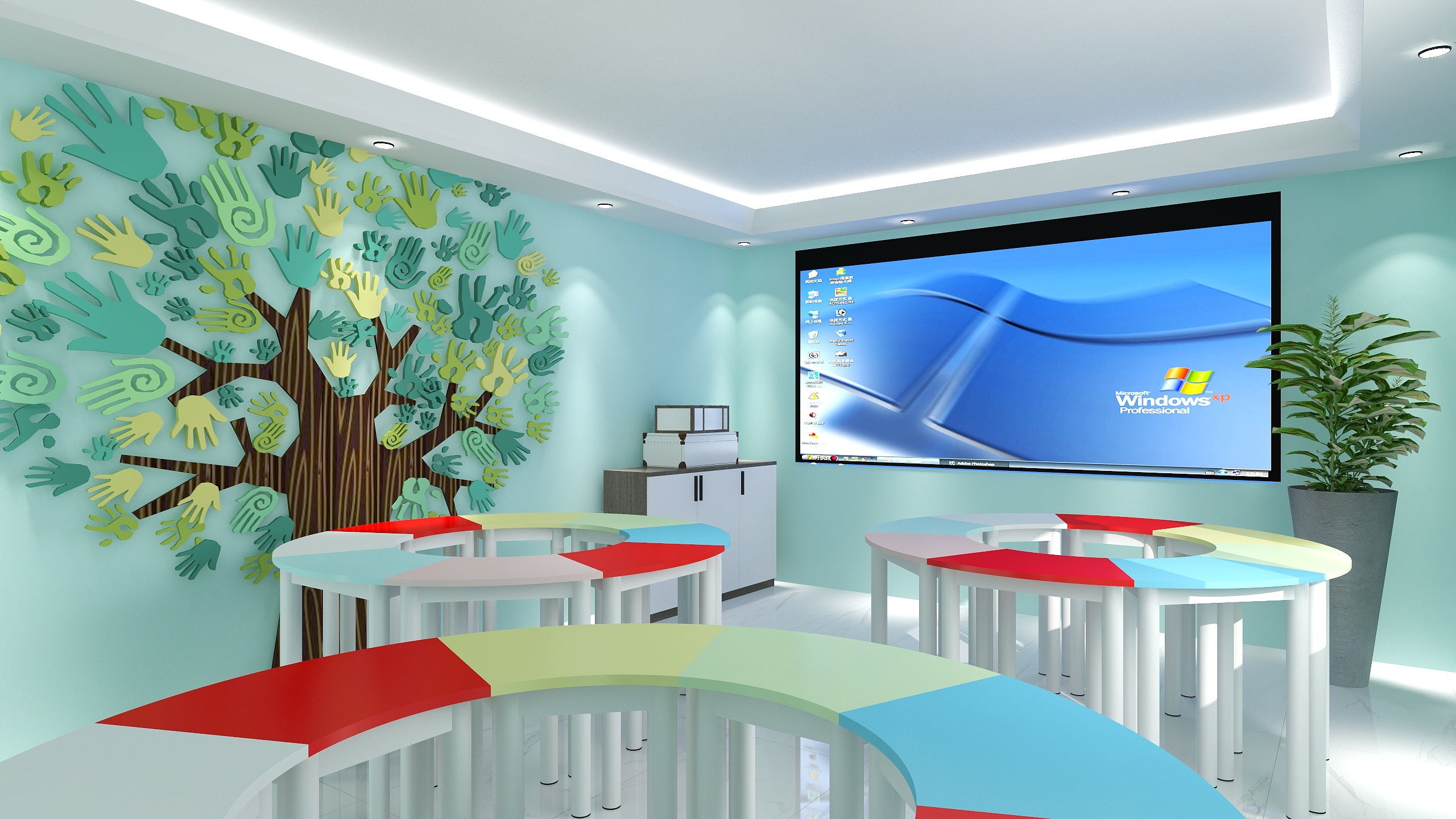 团体活动桌椅应用在心理咨询室(图1) 团体活动室.jpg